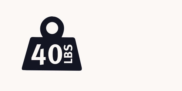 A full Jerry Can weighs 40lbs